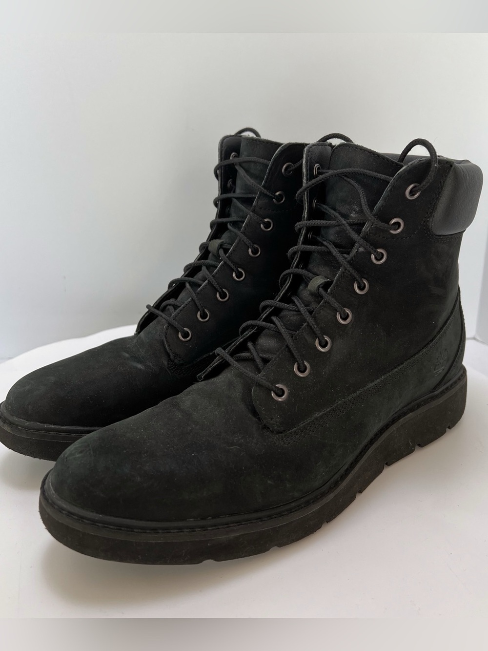 Timberland Kenniston Sz 11 Black Suede Lace-Up Ankle Boots Women’s - Picture 3 of 7